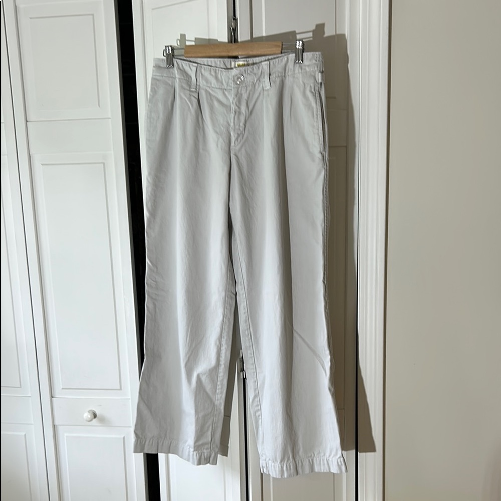 Anthropologie Maeve Light Gray Wide-Leg Pants Baggy 6